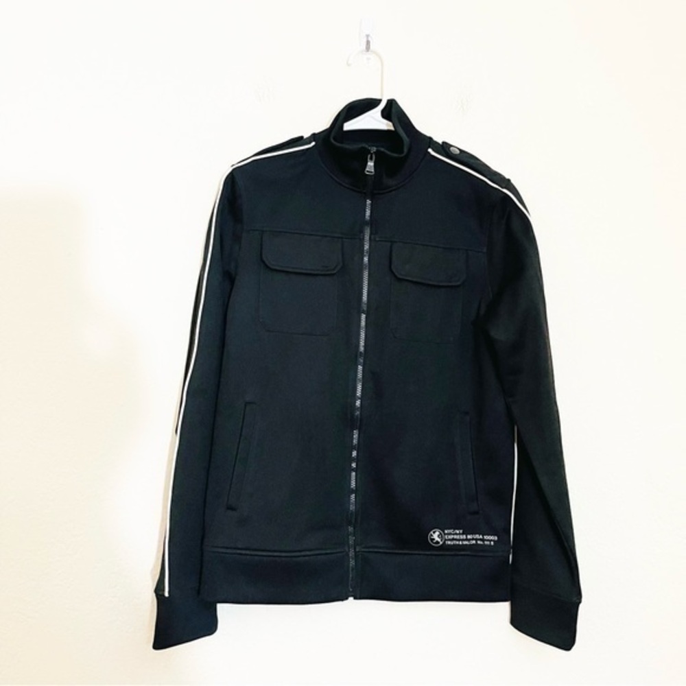 Express Zip Up Long Sleeve Jacket Men Size Small Color Black Pocket
